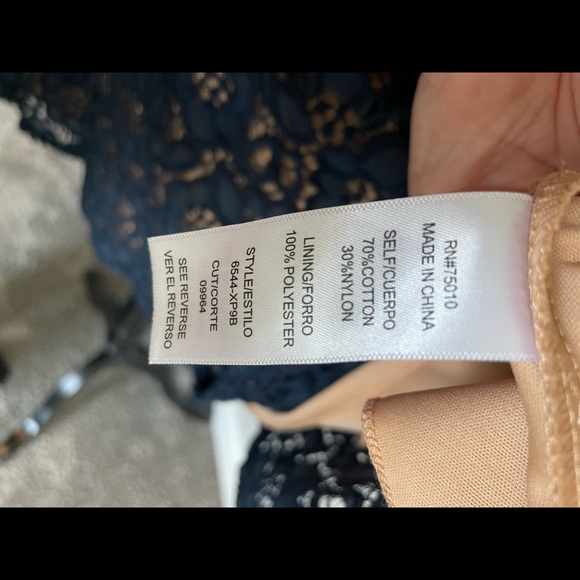 City Studio Dress Mini Navy Lace Tan lining Sleeveless Size 7 - Picture 8 of 12